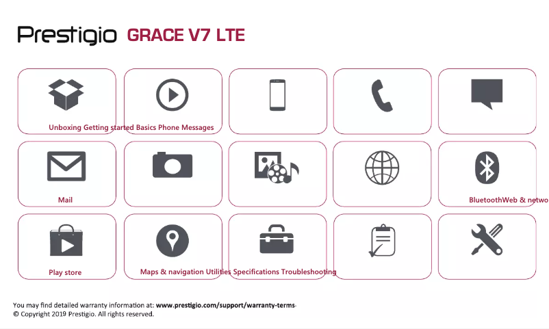 Page 1 de la notice Manuel utilisateur Prestigio Grace P7 LTE