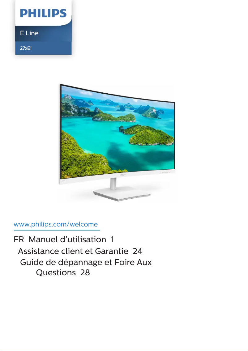 Page n°1 - Manuel utilisateur Philips E Line 271E1SCA