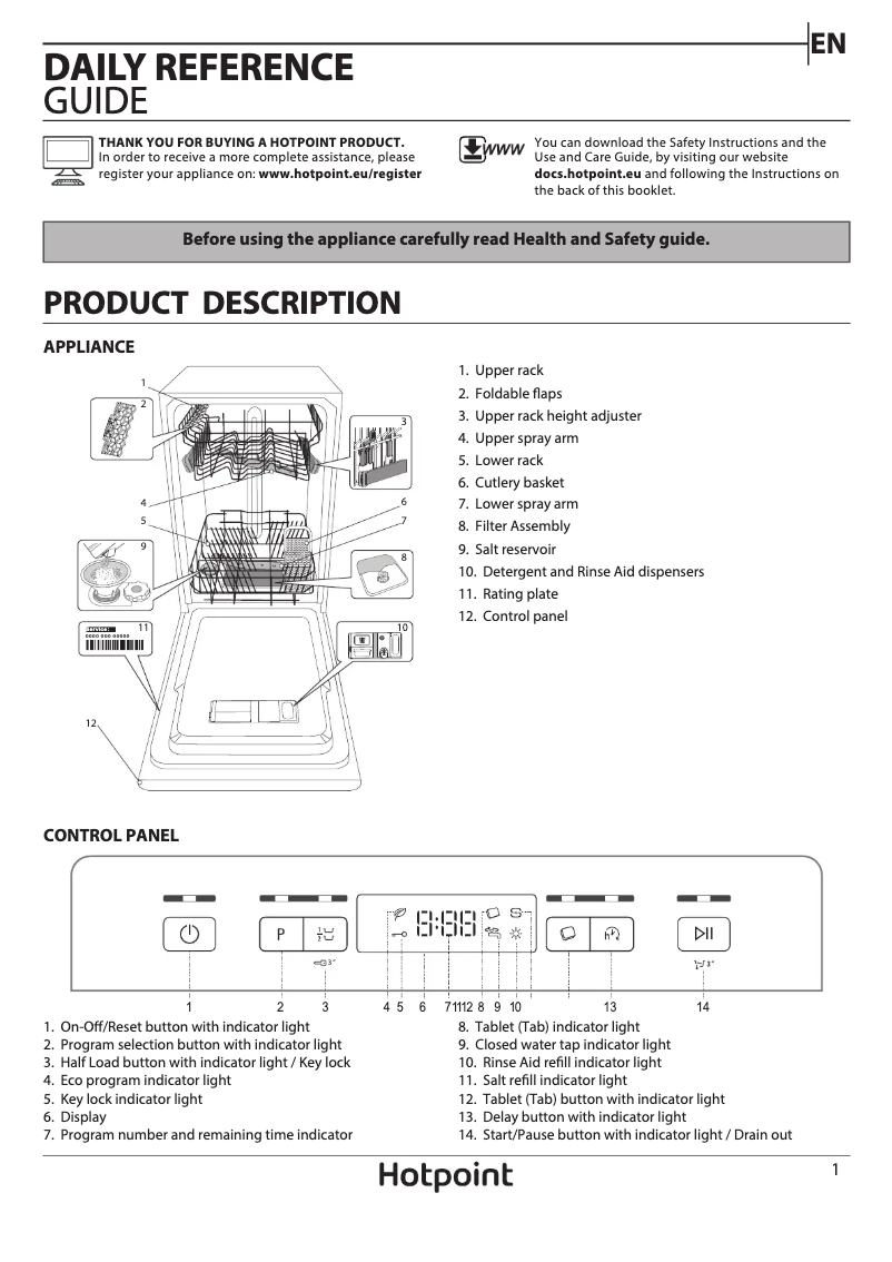Page n°1 - Manuel utilisateur Hotpoint HSFC 3M19 C UK
