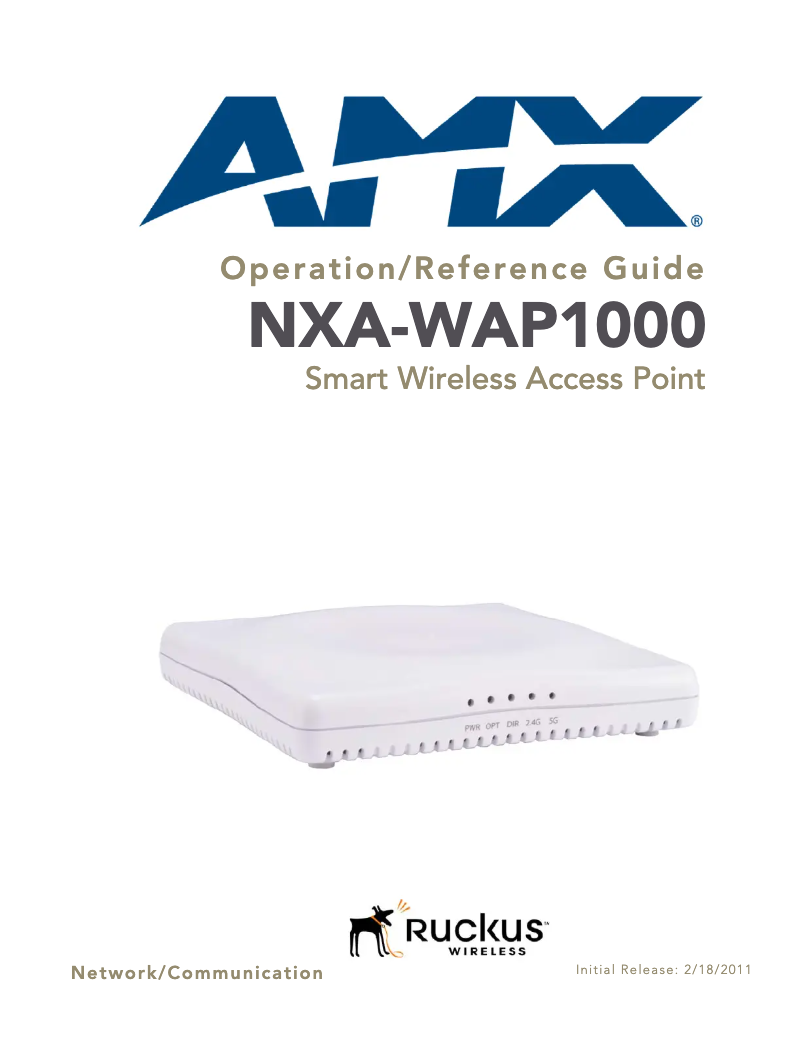 Page n°1 - Manuel utilisateur AMX NXA-WAP1000
