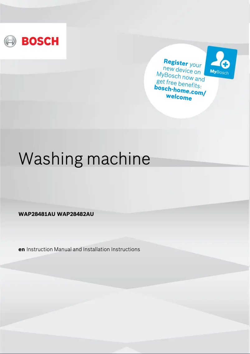 Page n°1 - Manuel utilisateur Bosch WAT24220AU