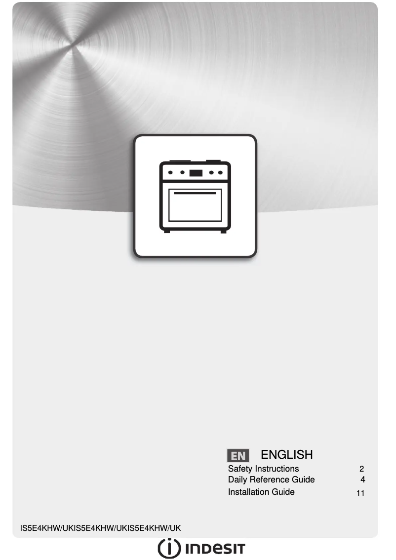 Page 1 de la notice Instructions / montage Indesit IS5E4KHW/UK