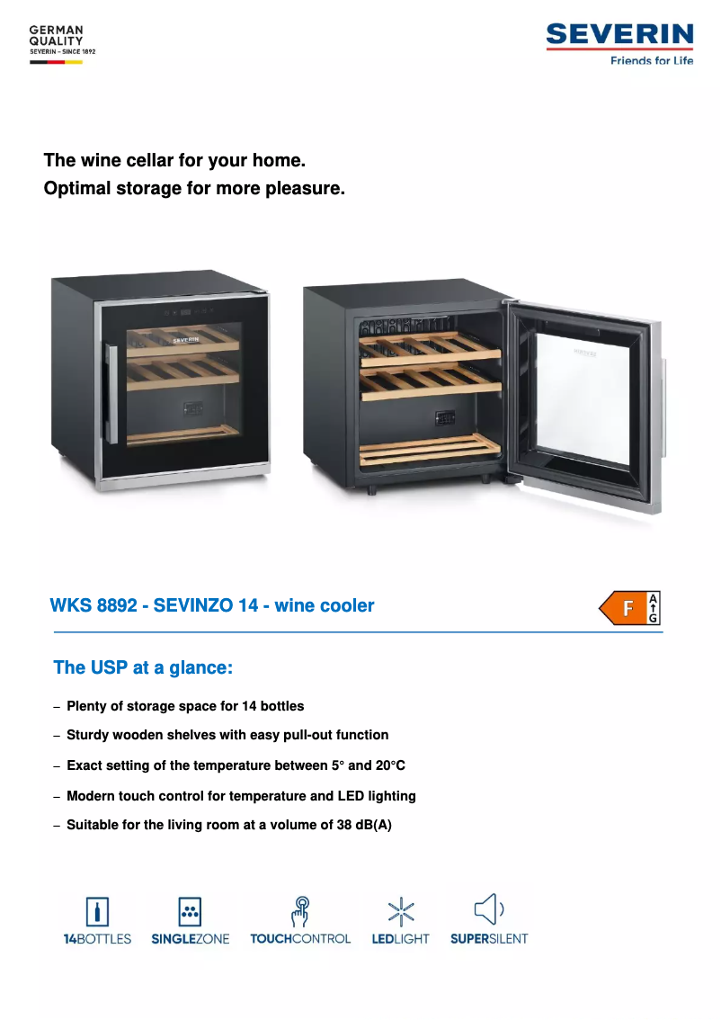 Página 1 del manual Ficha técnica Severin WKS 8892