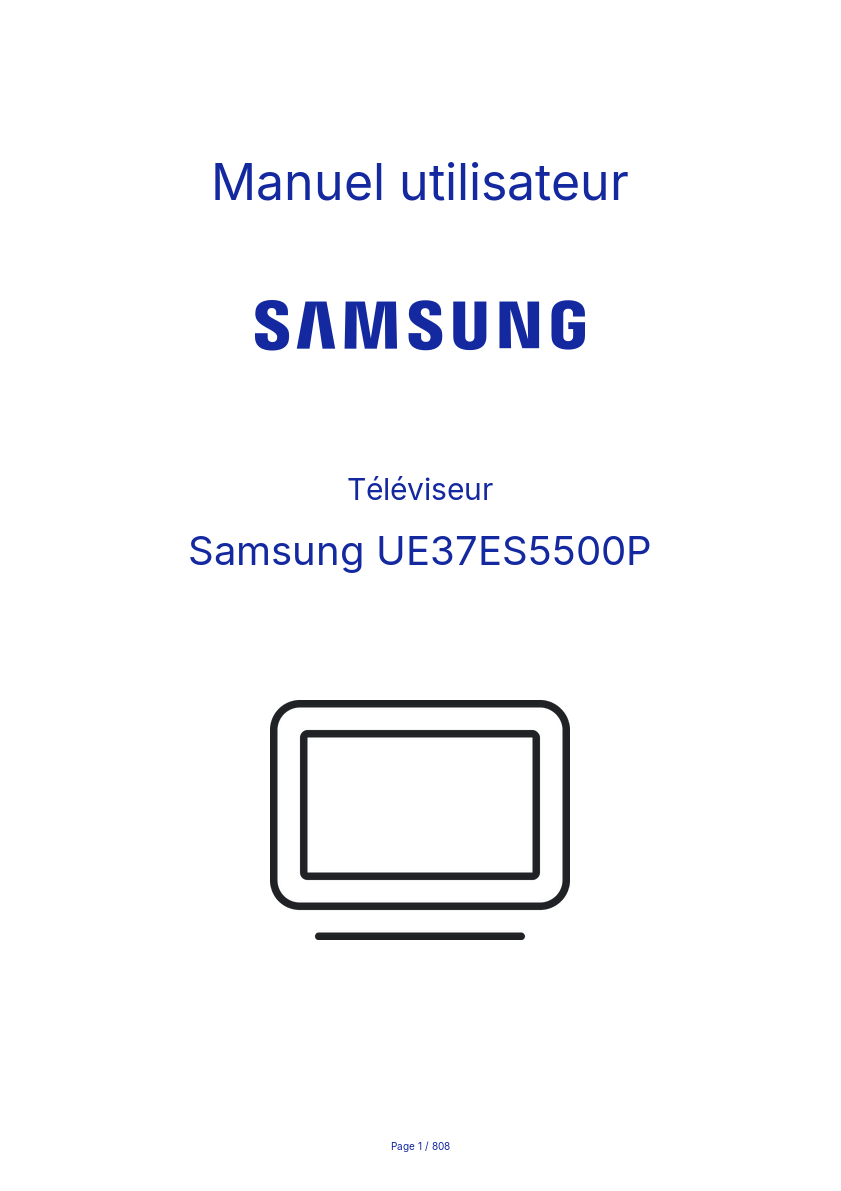 Page n°1 - Manuel utilisateur Samsung UE37ES5500P