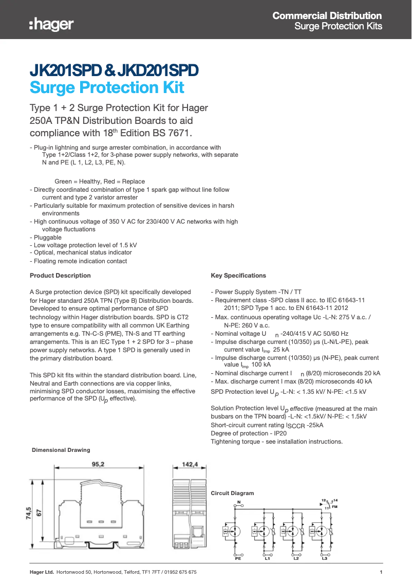 Page 1 de la notice Manuel utilisateur Hager JK201SPD