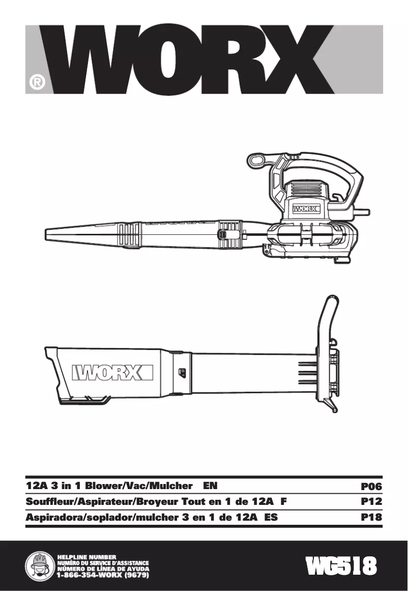 Page 1 de la notice Manuel utilisateur Worx WG518