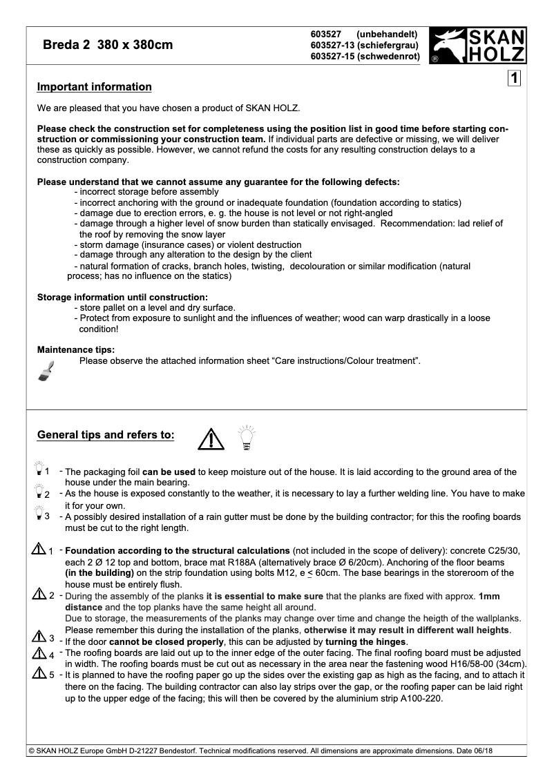 Página 1 del manual Manual de usuario Skan Holz Breda 2