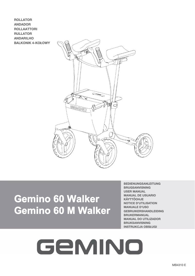 Page n°1 - Manuel utilisateur Gemino 60 Walker