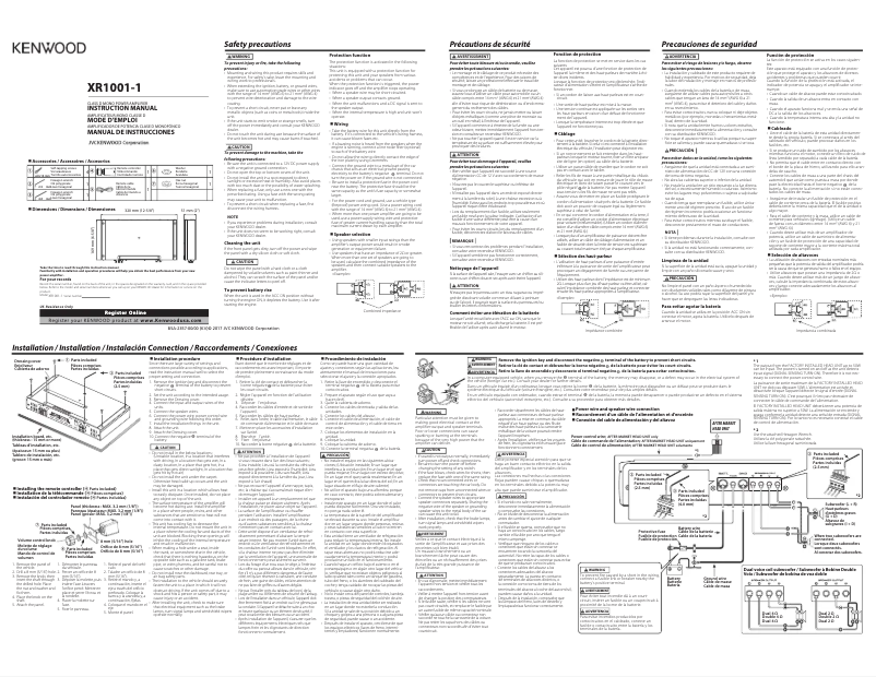 Page 1 de la notice Manuel utilisateur Kenwood Excelon XR1001-1