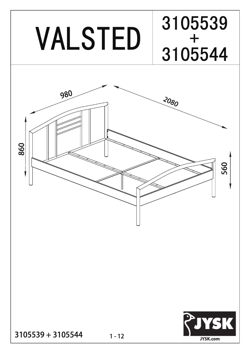 Página 1 del manual Manual de usuario JYSK Valsted (90x200)