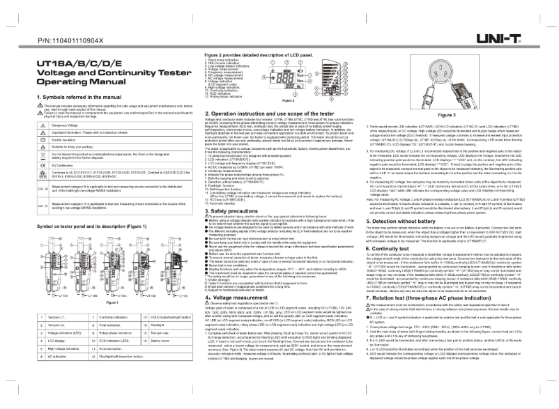 Image de la première page du manuel de l'appareil UT18E
