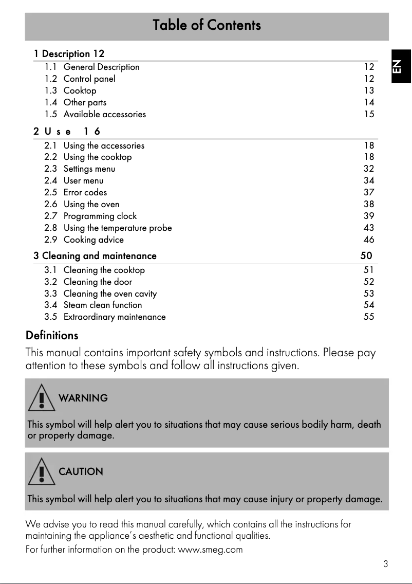 Page n°1 - Fiche technique Smeg SPR24UIMX