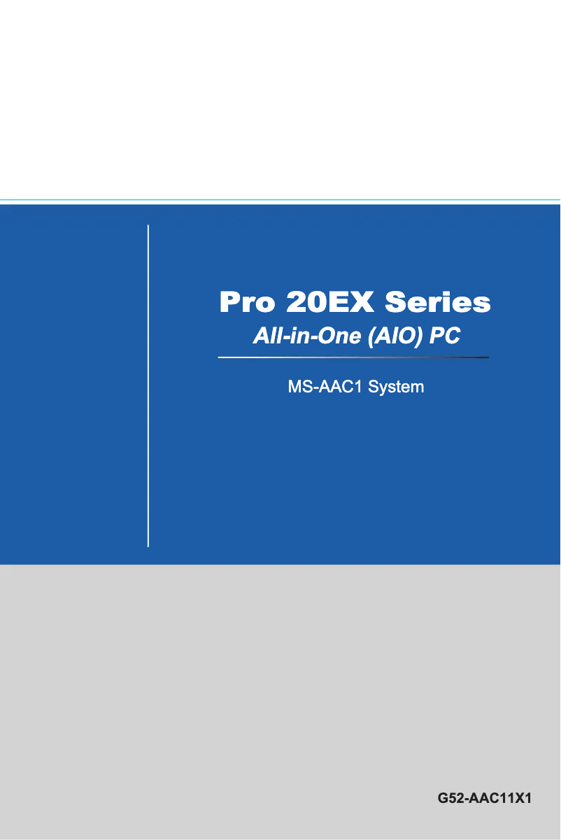 Image de la première page du manuel de l'appareil Pro 20EX 7M-034XEU