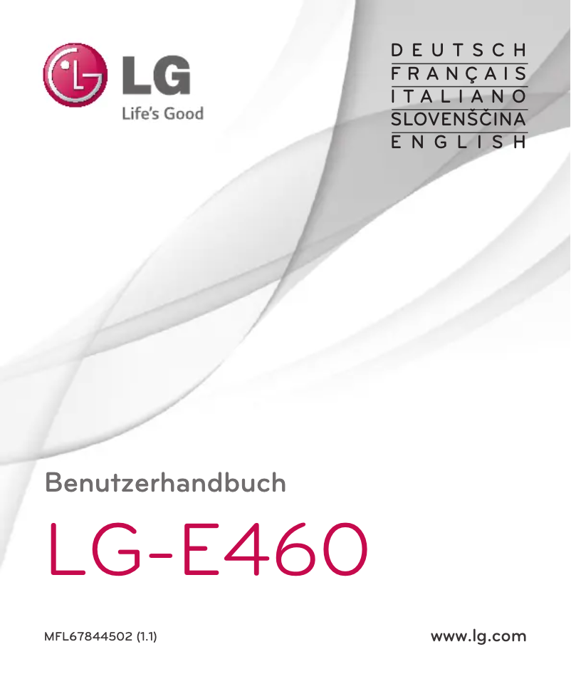 Page 1 de la notice Manuel utilisateur LG LG-E460