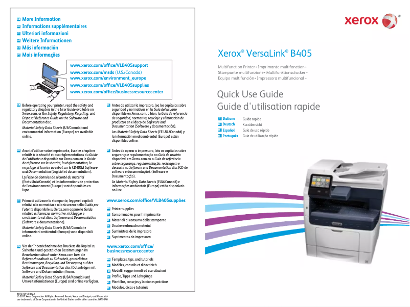 Page n°1 - Manuel utilisateur Xerox VersaLink B405