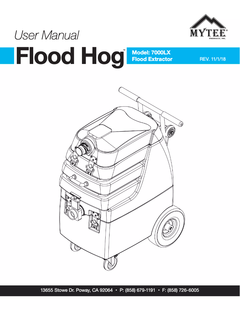 Image de la première page du manuel de l'appareil Flood Hog 7000LX-230