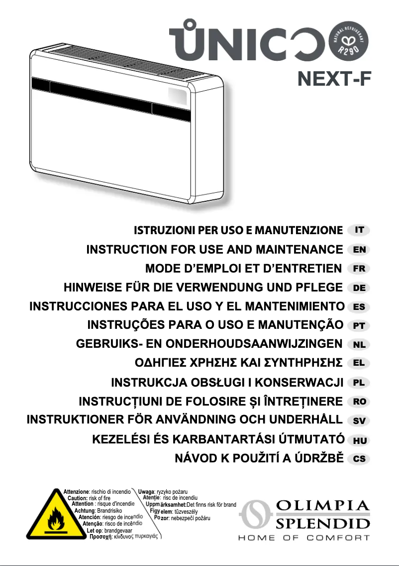 Imagen de la primera página del manual del dispositivo Unico Next-F