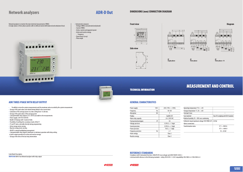 Image de la première page du manuel de l'appareil ADR-D Out