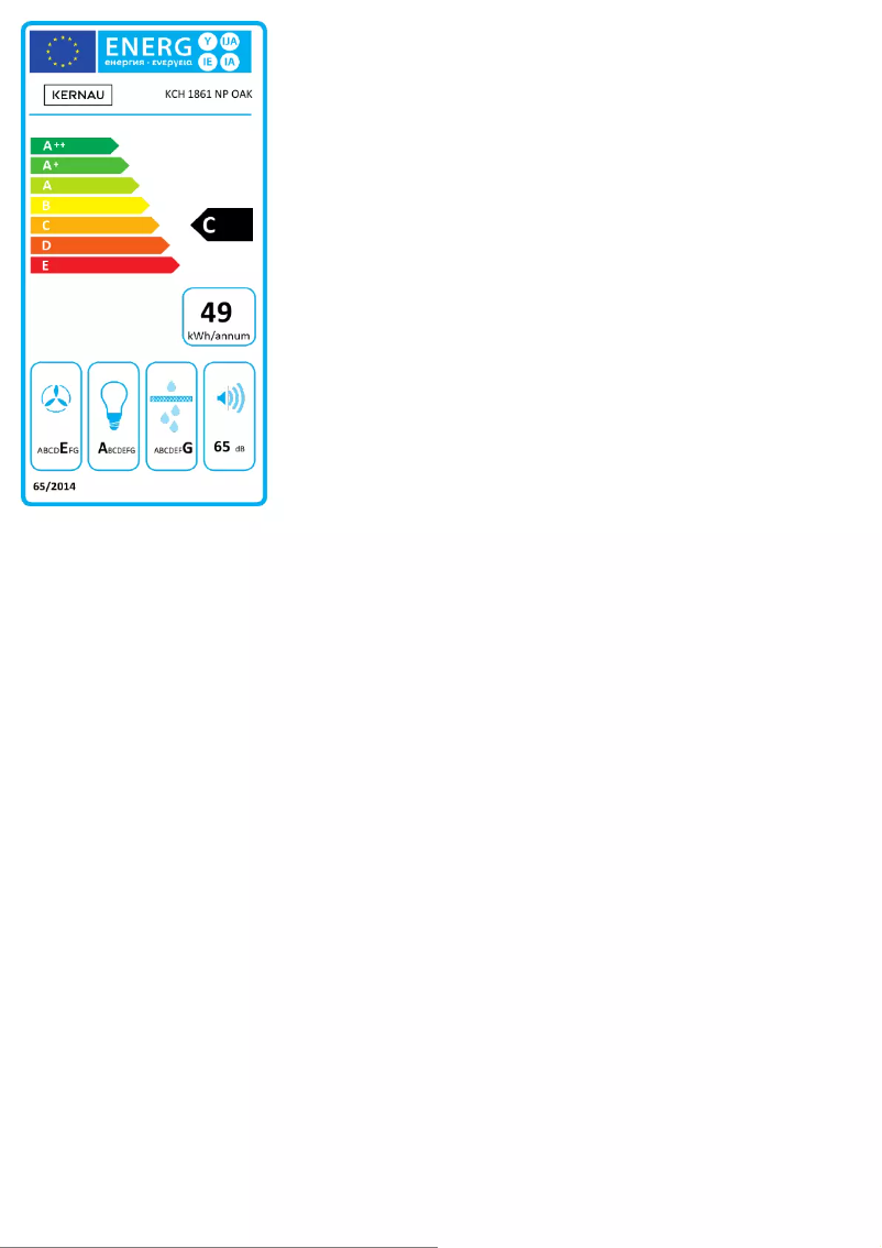Página 1 del manual Etiqueta energética Kernau KCH 1861 NP OAK