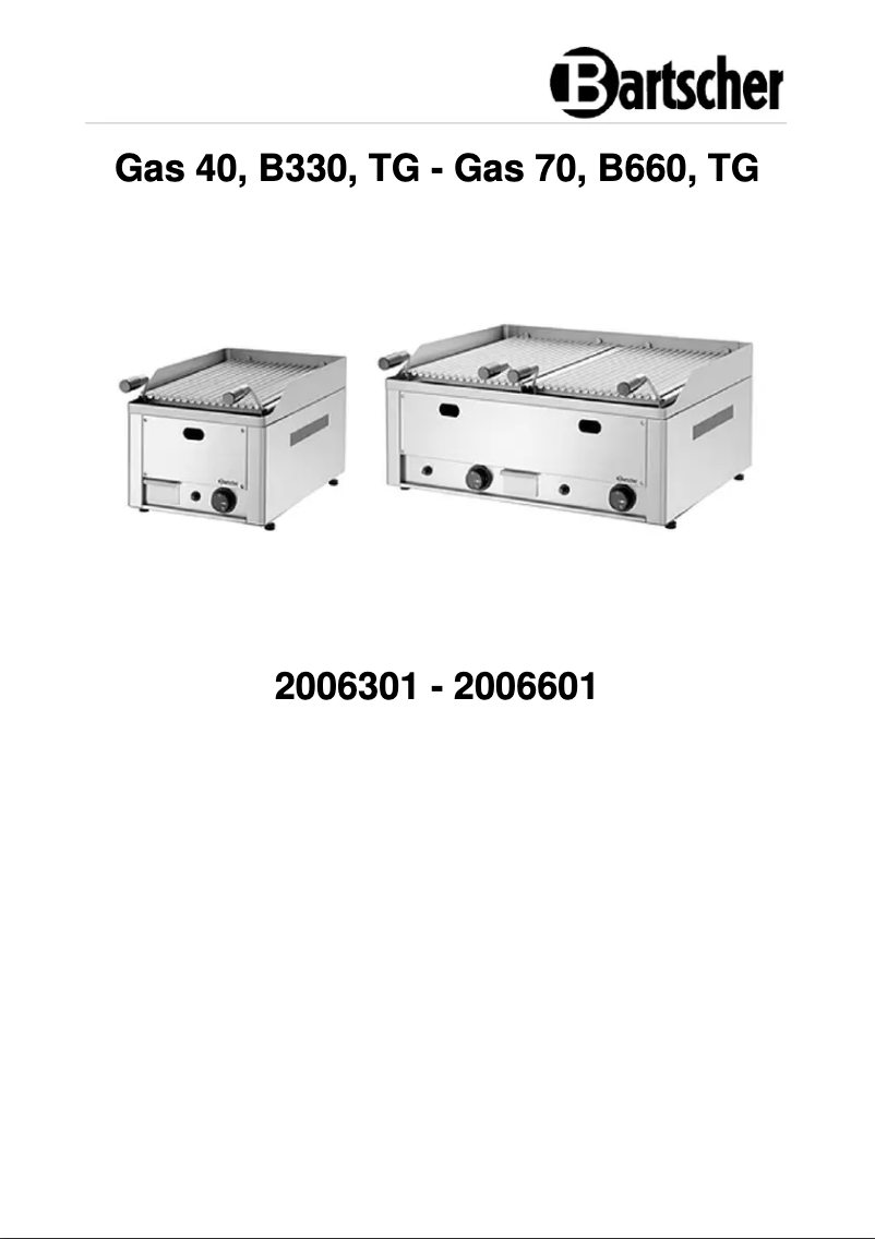 Page n°1 - Manuel utilisateur Bartscher 2006601