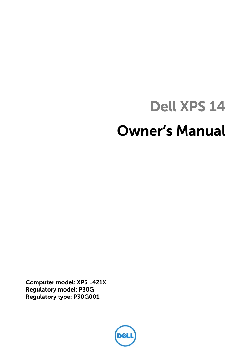 Page 1 de la notice Manuel utilisateur Dell XPS 14-L421x