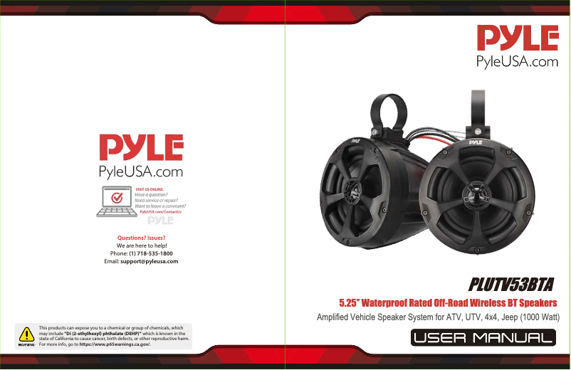 Page n°1 - Manuel utilisateur Pyle PLUTV53BTA