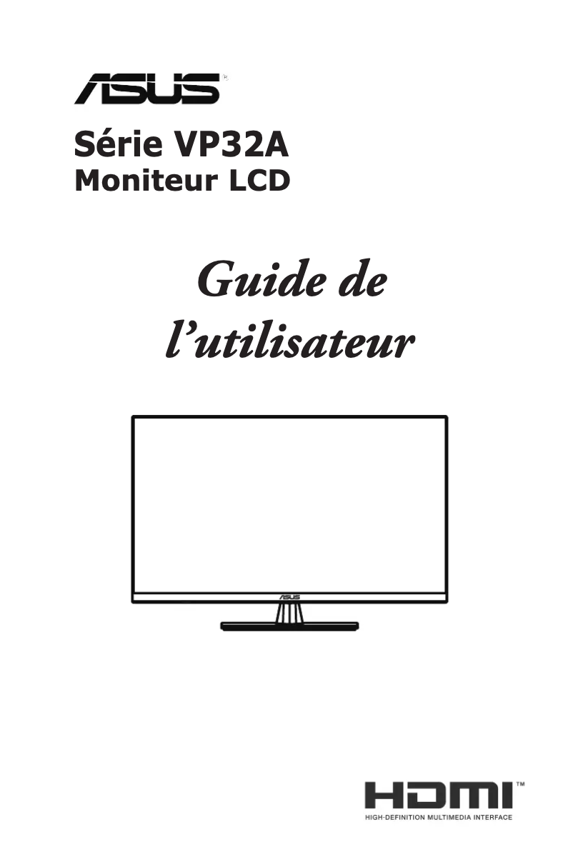 Page 1 de la notice Manuel utilisateur Asus VP32AQ