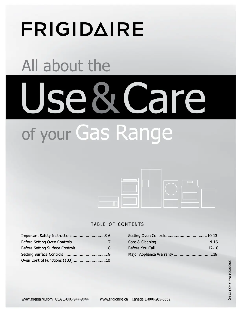 Page n°1 - Manuel utilisateur Frigidaire FFGF3017LW