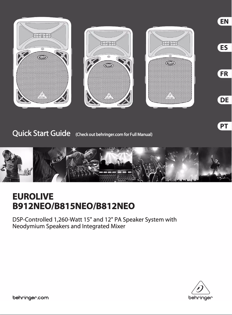 Page 1 of the manual User Manual Behringer Eurolive B815NEO