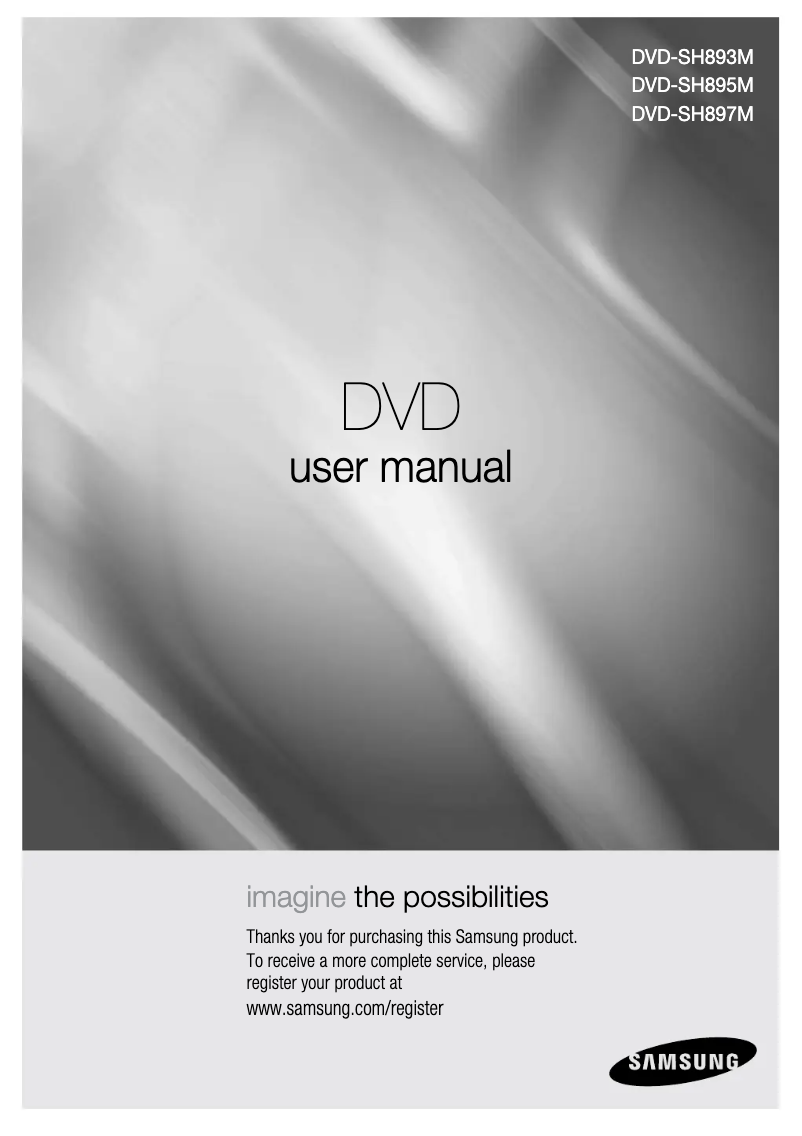 Page n°1 - Manuel utilisateur Samsung DVD-SH897M