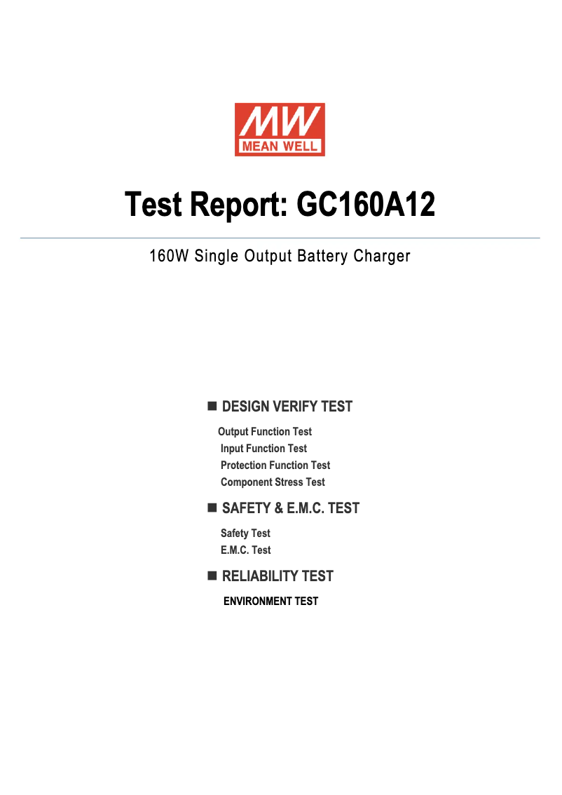 Page 1 de la notice Fiche technique Mean Well GC160A12-R7B