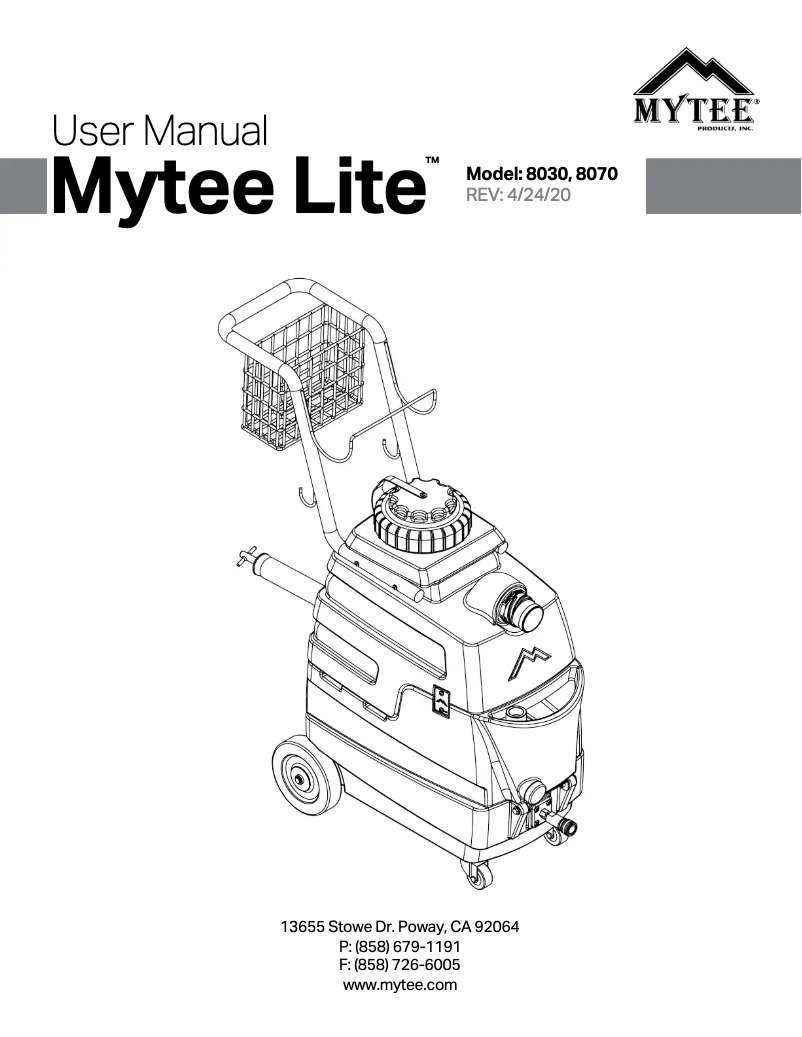 Image de la première page du manuel de l'appareil Lite 8070-SS-230