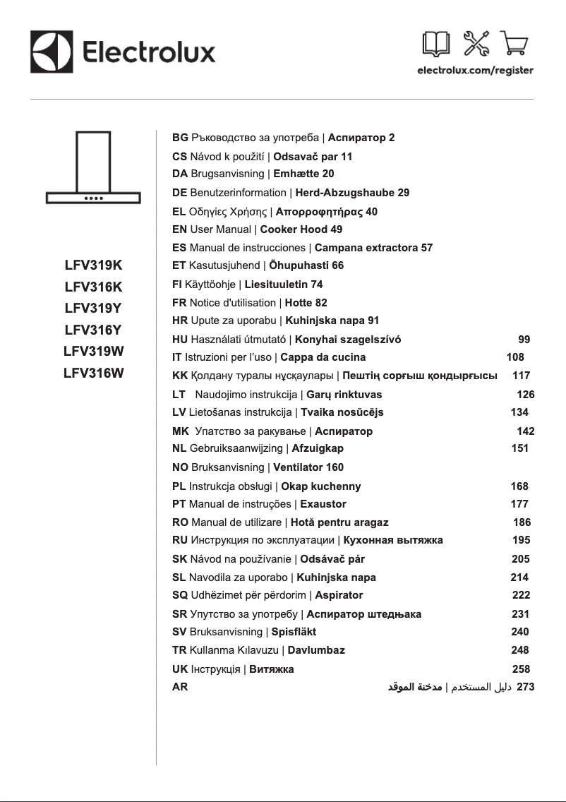 Page n°1 - Manuel utilisateur Electrolux LFV316K