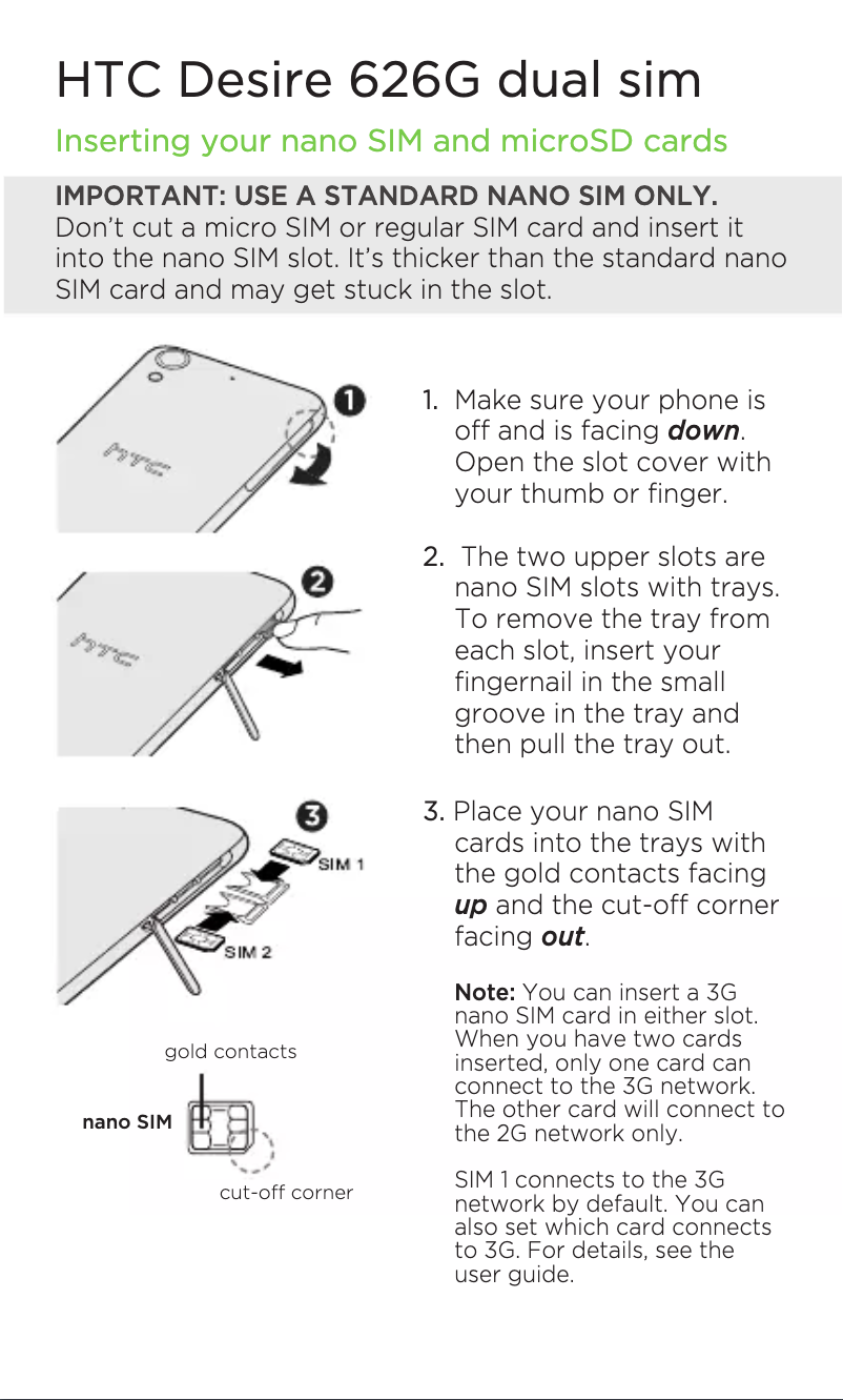 Page n°1 - Manuel utilisateur HTC Desire 626G Dual sim