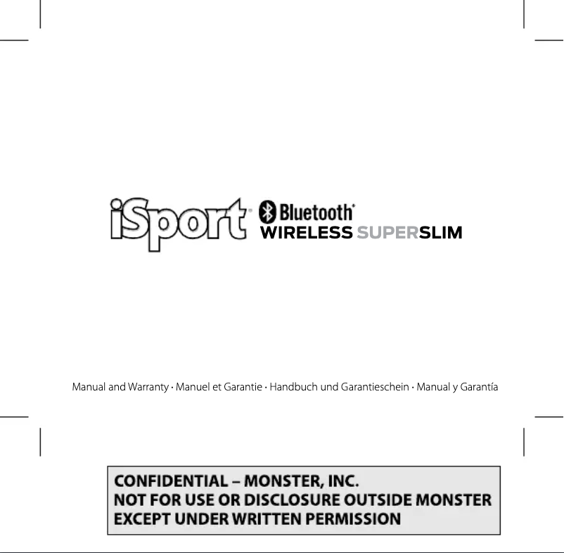 Page 1 de la notice Manuel utilisateur Monster iSport
