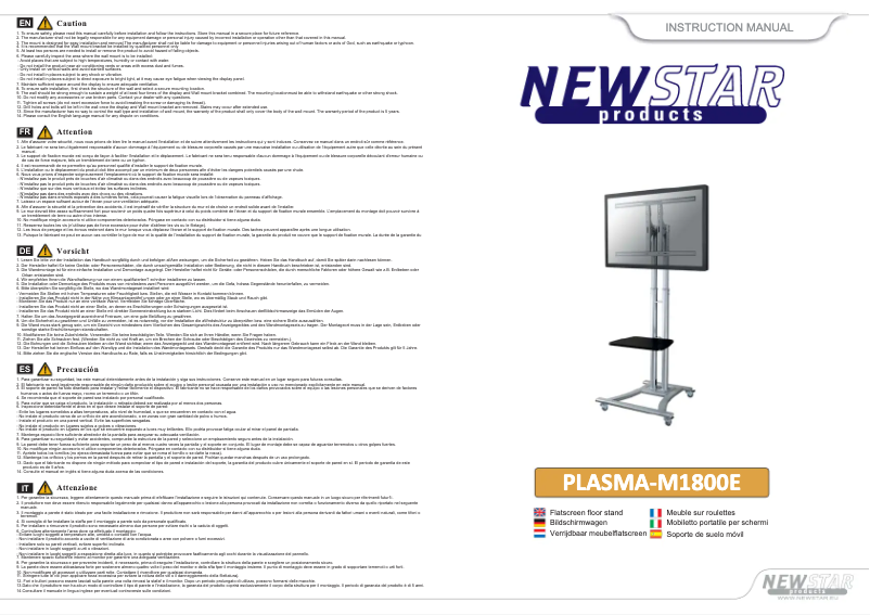 Image de la première page du manuel de l'appareil PLASMA-M1800E