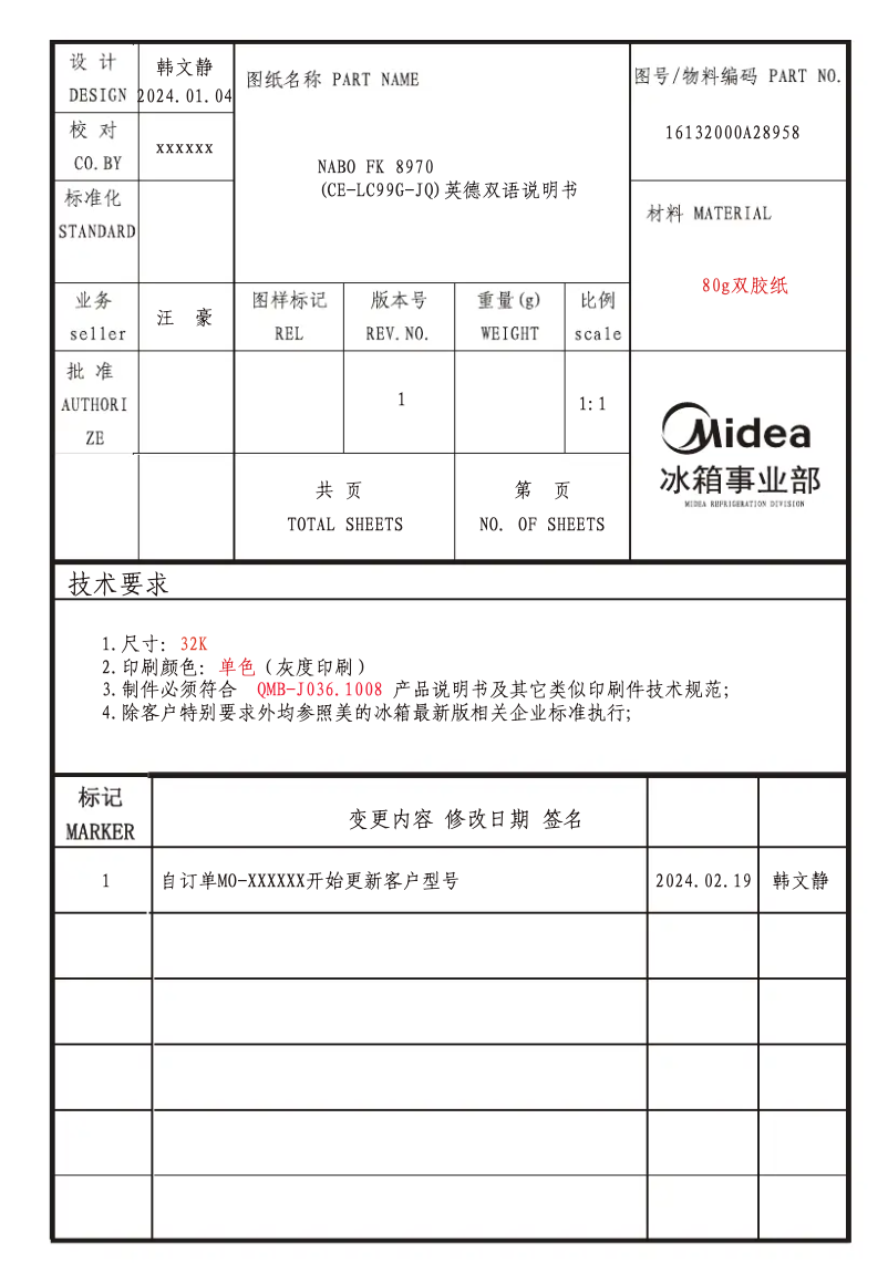 Page n°1 - Manuel utilisateur Nabo FK 9160