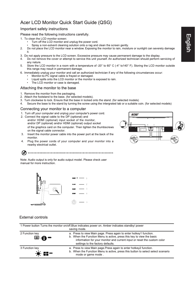 Page n°1 - Manuel utilisateur Acer K293C