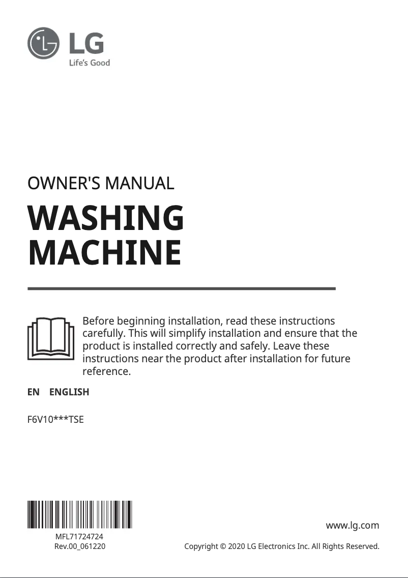 Página 1 del manual Manual de usuario LG F6V1009WTSE