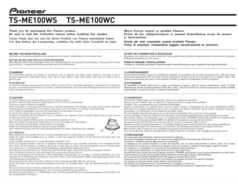 Page n°1 - Mode d'emploi Pioneer TS-ME100WC