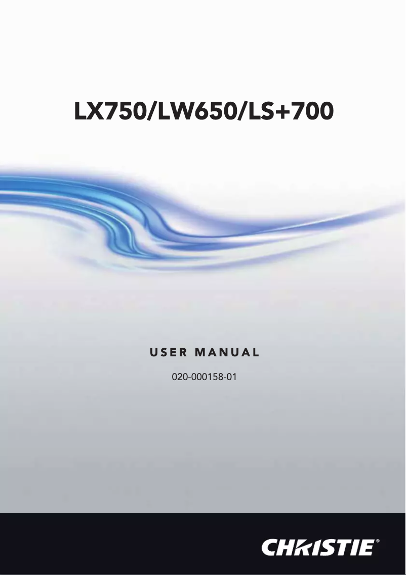 Page n°1 - Manuel utilisateur Christie LW720