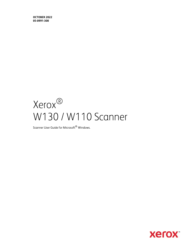 Page 1 de la notice Manuel utilisateur Xerox XW130