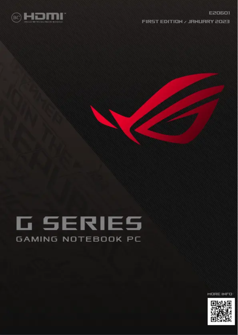 Image de la première page du manuel de l'appareil ROG Flow X16