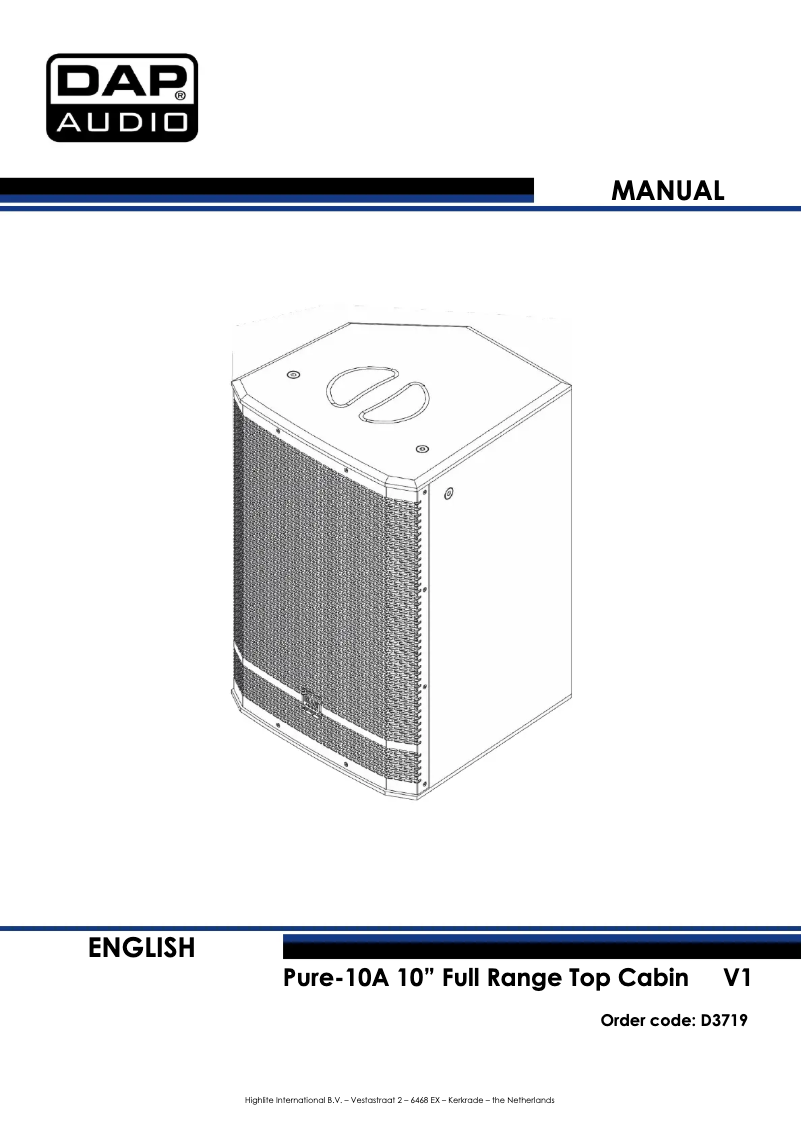 Page 1 de la notice Manuel utilisateur DAP-Audio Pure-10A