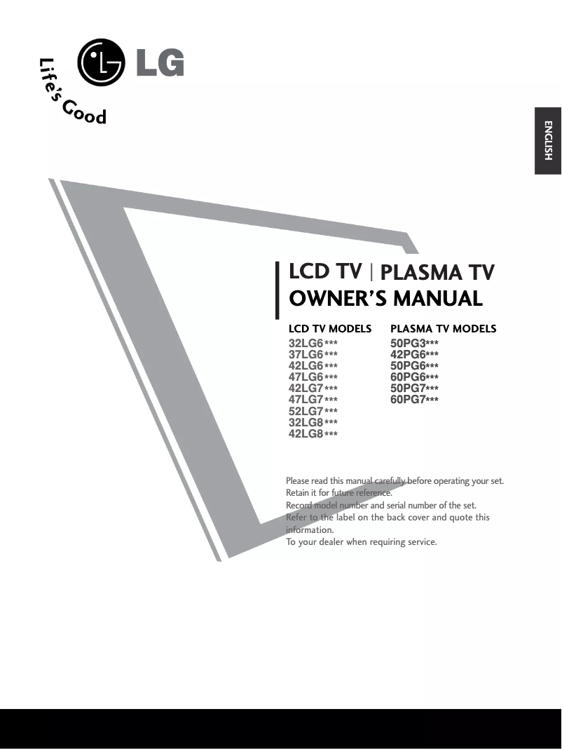 Page n°1 - Manuel utilisateur LG 32LG80FR