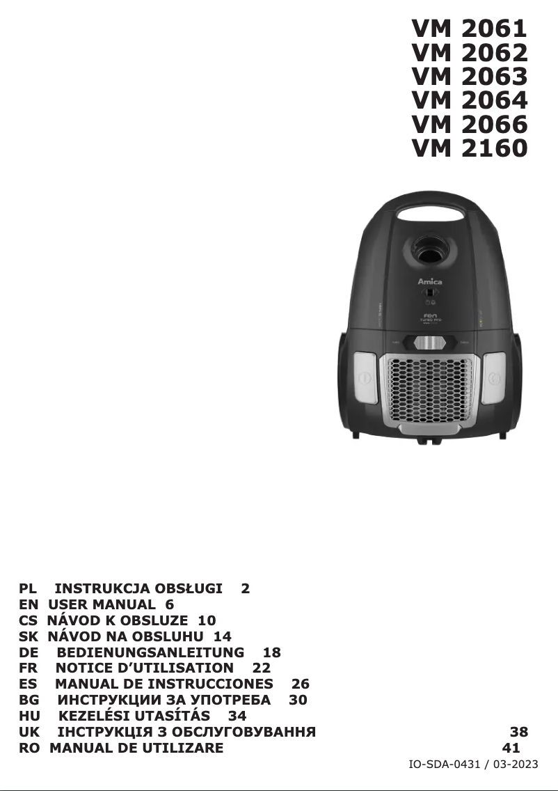 Page n°1 - Manuel utilisateur Amica Fen Turbo VM 2066