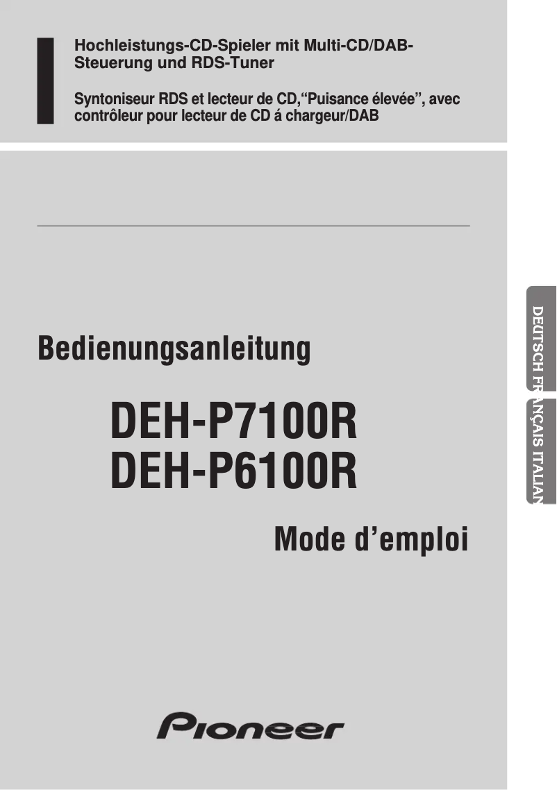 Image de la première page du manuel de l'appareil DEH-P6100R