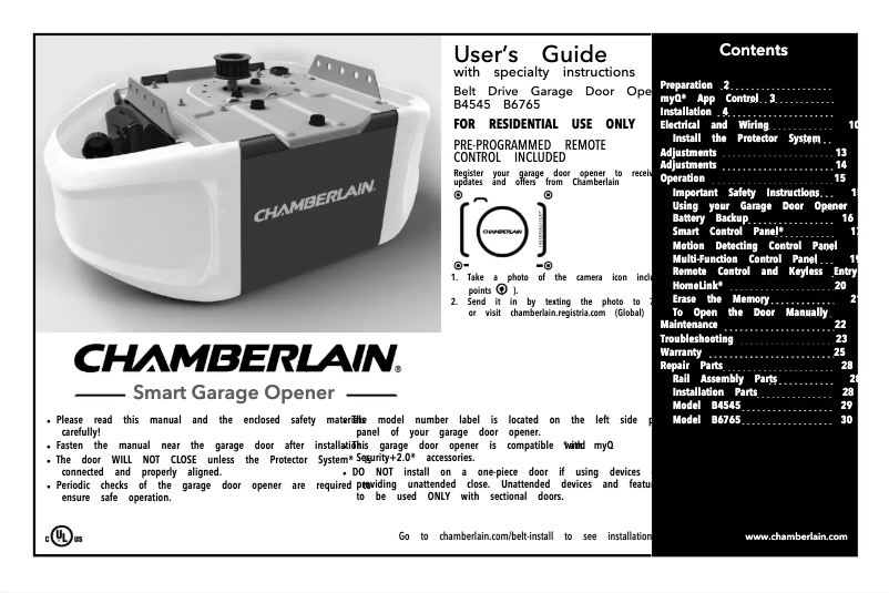Image de la première page du manuel de l'appareil B4545