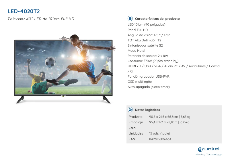Page n°1 - Manuel utilisateur Grunkel LED-4020T2
