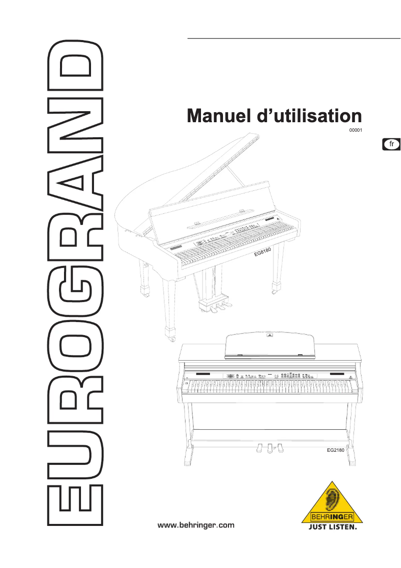 Page 1 de la notice Manuel utilisateur Behringer Eurogrand EG8180-BK